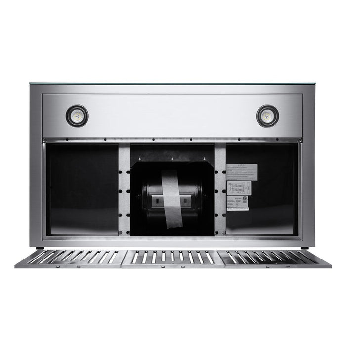 Hauslane Wall Mount Range Hood – T-Shaped Design with Touch Control and Stainless Steel Filters in Silver