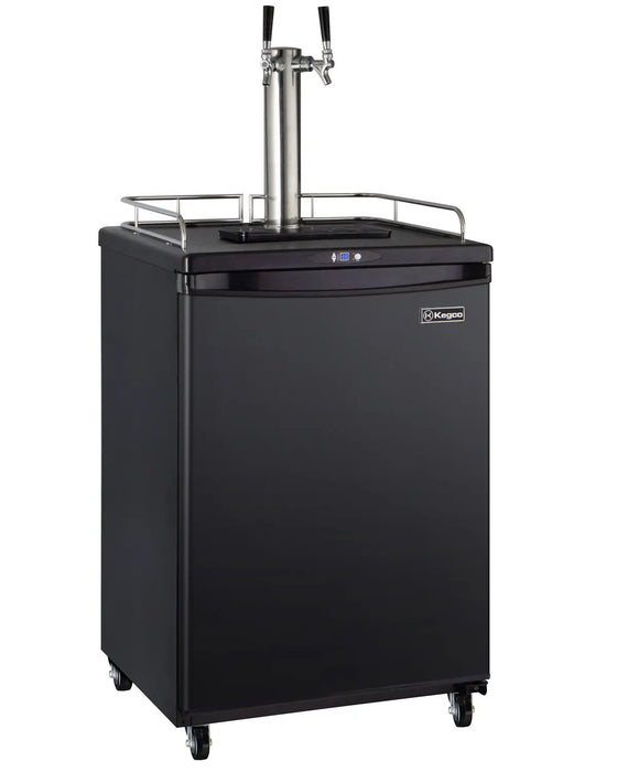 Kegco 24" Wide Dual Tap Black Commercial/Residential Digital Kegerator