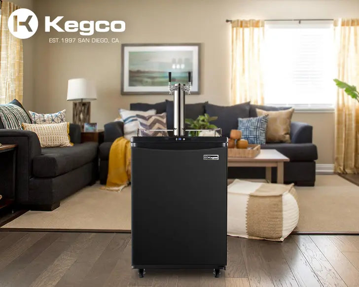 Kegco 24" Wide Dual Tap Black Commercial/Residential Digital Kegerator