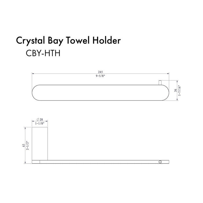 ZLINE Crystal Bay Towel Holder with Color Options (CBY-HTH)