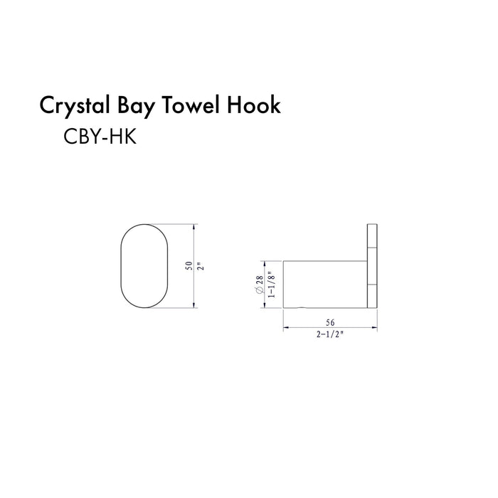 ZLINE Crystal Bay Towel Hook with Color Options (CBY-HK)