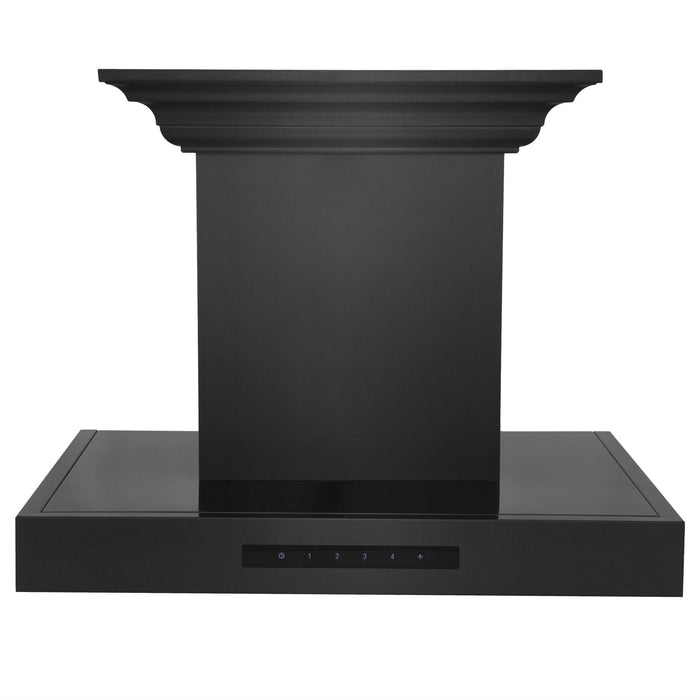 ZLINE Wall Mount Range Hood in Black Stainless Steel with Built-in ZLINE CrownSound Bluetooth Speakers (BSKENCRN-BT)