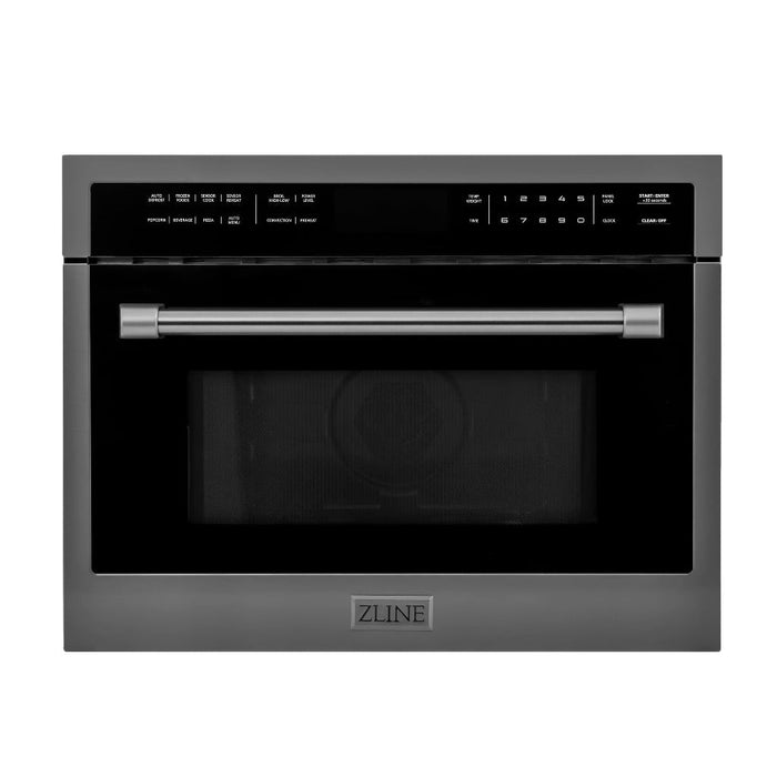 ZLINE 24 in. Black Stainless Steel Built-in Convection Microwave Oven with Speed and Sensor Cooking (MWO-24-BS)