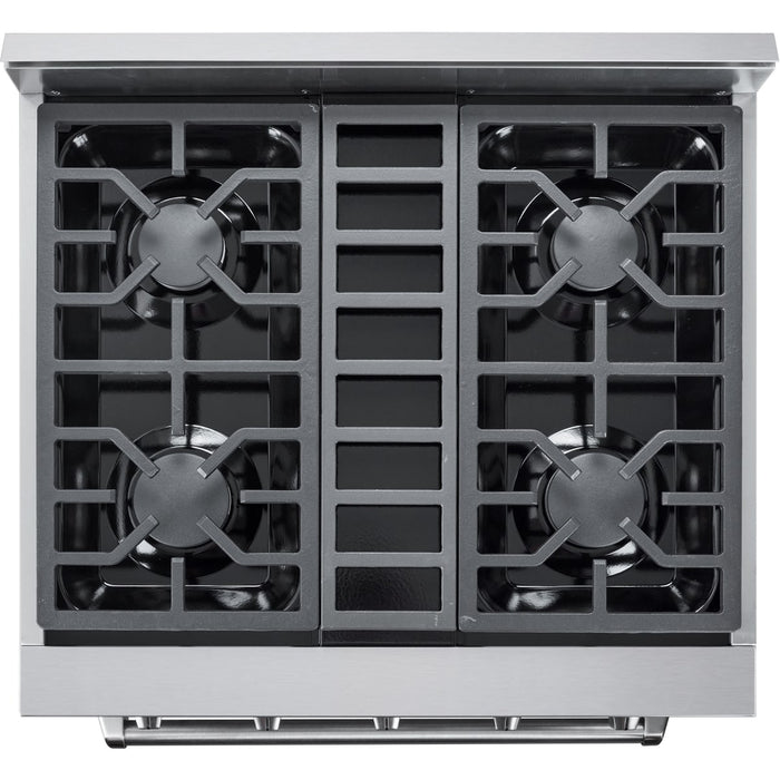 NXR AK3001 30" Culinary Gas Range with 4 Dual Power Burners and Infrared Broilers - Stainless Steel