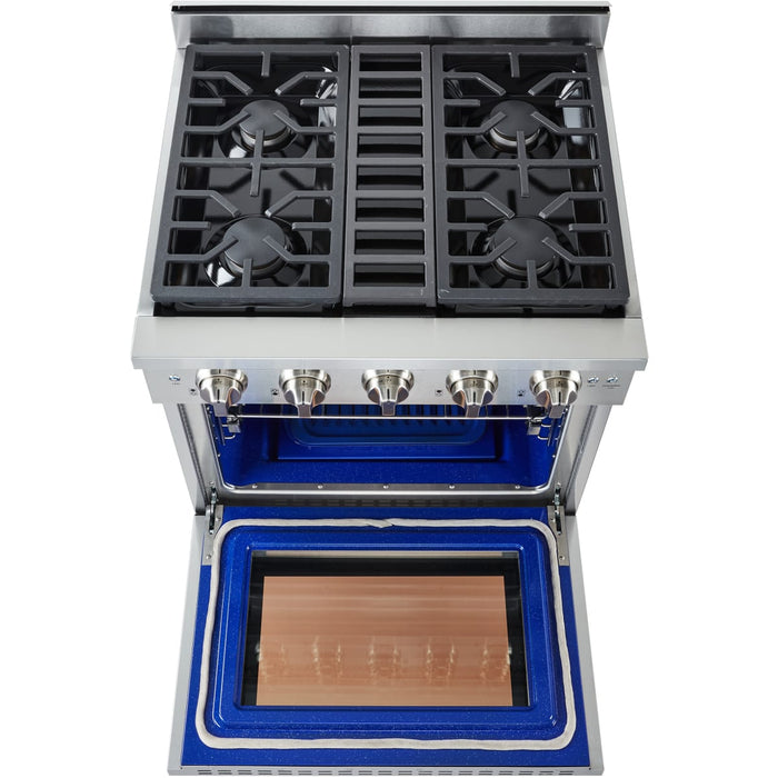 NXR AK3001 30" Culinary Gas Range with 4 Dual Power Burners and Infrared Broilers - Stainless Steel
