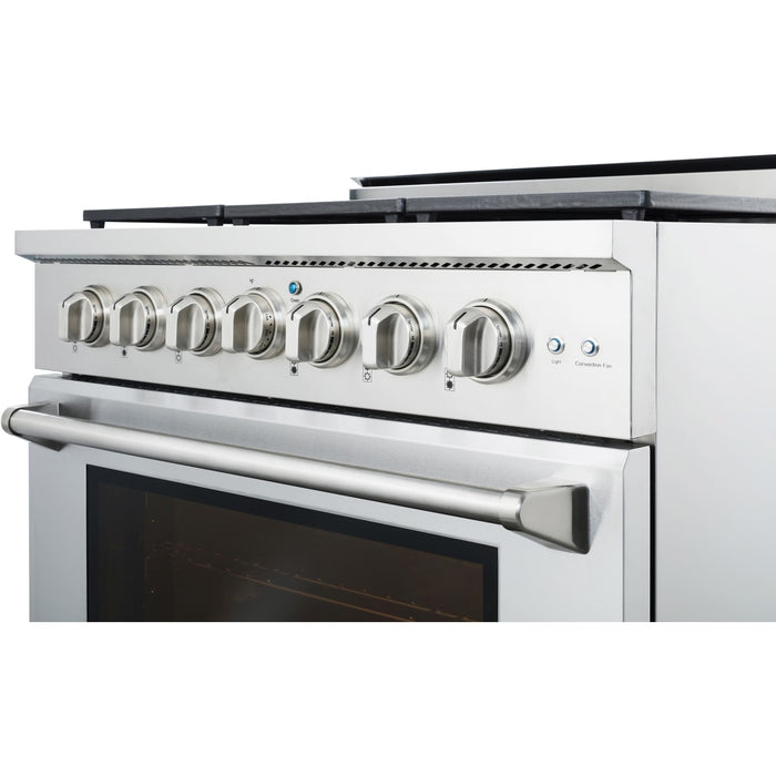 NXR AK3605 36" Culinary Gas Range with 6 Dual Power Burners and Infrared Broilers - Stainless Steel