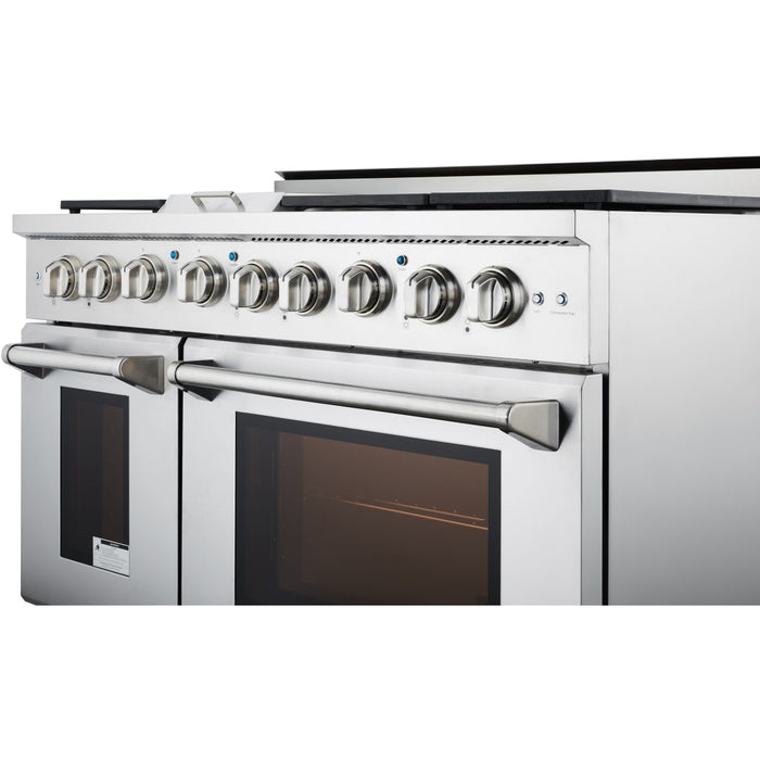 NXR AK4807 48" Culinary Gas Range with 6 Dual Power Burners and Griddle - Stainless Steel
