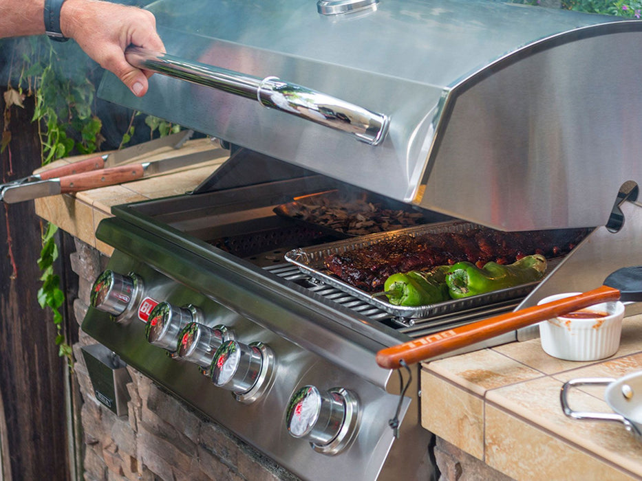 Bull Angus 30-Inch 4-Burner Built-In Gas Grill With Rear Infrared Burner & Rotisserie Kit