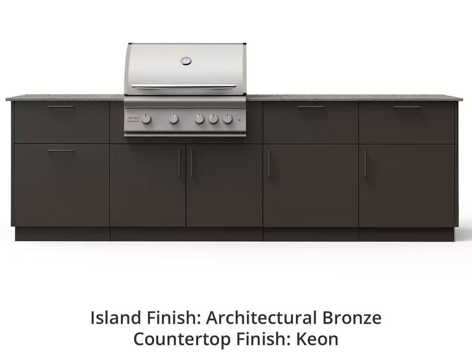 Blaze High Noon 10-Ft Outdoor Kitchen Island with 32-Inch Premium LTE+ Gas Grill