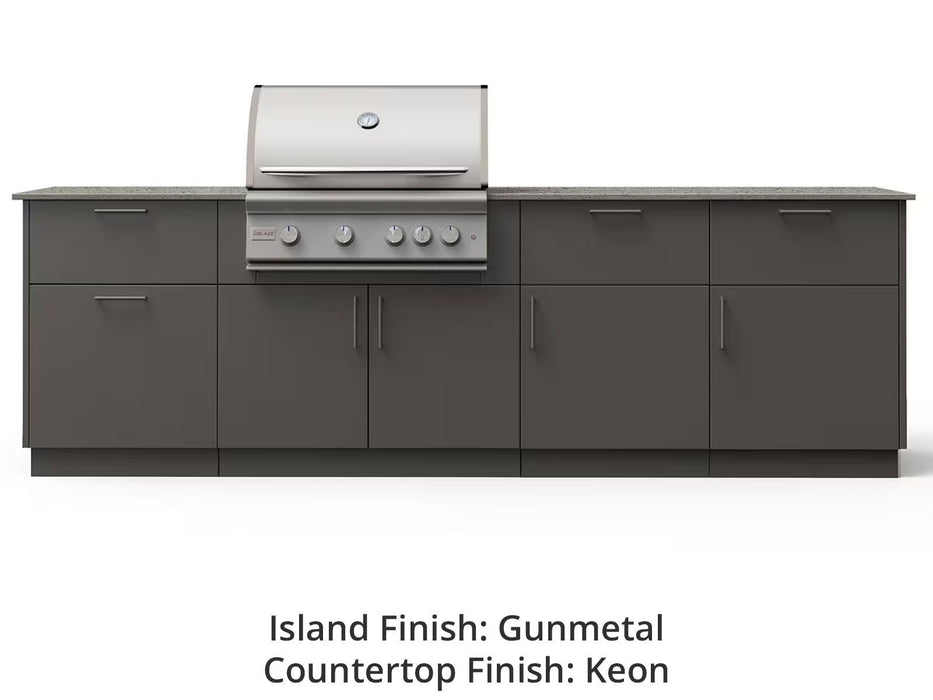 Blaze High Noon 10-Ft Outdoor Kitchen Island with 32-Inch Premium LTE+ Gas Grill
