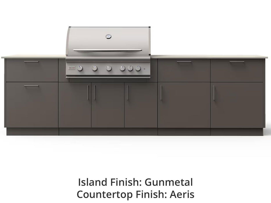 Blaze High Noon 10-Ft Outdoor Kitchen Island with 40-Inch Premium LTE+ Gas Grill