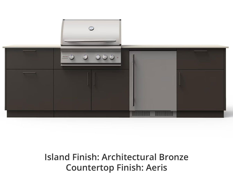 Blaze Morning Glow 10-Ft Outdoor Kitchen Island with 32-Inch Premium LTE+ Gas Grill & Refrigerator