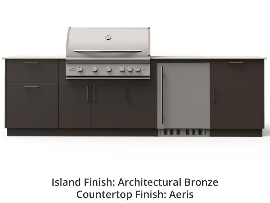 Blaze Morning Glow 10-Ft Outdoor Kitchen Island with 40-Inch Premium LTE+ Gas Grill & Refrigerator