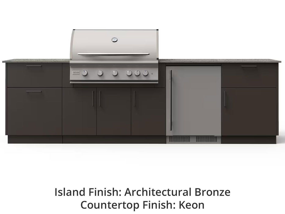 Blaze Morning Glow 10-Ft Outdoor Kitchen Island with 40-Inch Premium LTE+ Gas Grill & Refrigerator