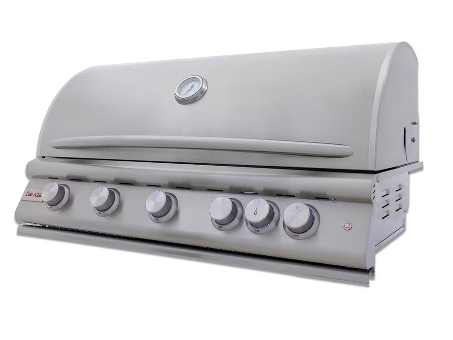 Blaze Golden Hour 10-Ft Outdoor Kitchen Island with 40-Inch Premium LTE+ Gas Grill, Refrigerator & Sink