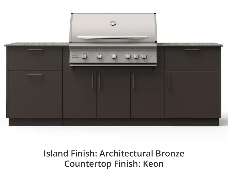 Blaze Sunrise 8-Ft Outdoor Kitchen Island with 40-Inch Premium LTE+ Gas Grill