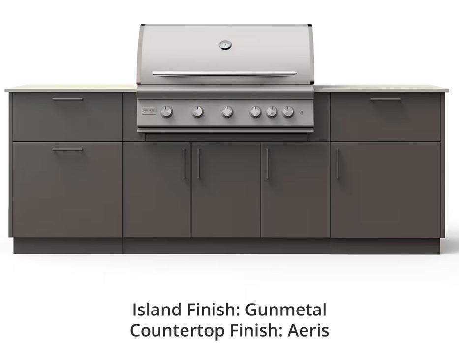 Blaze Sunrise 8-Ft Outdoor Kitchen Island with 40-Inch Premium LTE+ Gas Grill