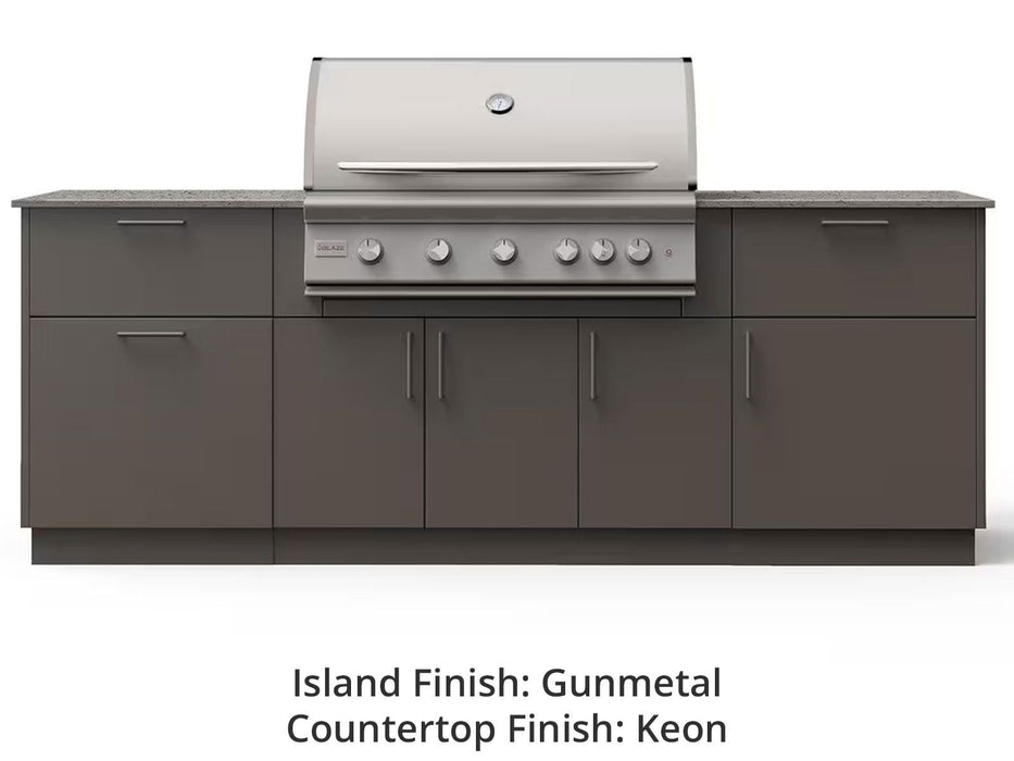 Blaze Sunrise 8-Ft Outdoor Kitchen Island with 40-Inch Premium LTE+ Gas Grill