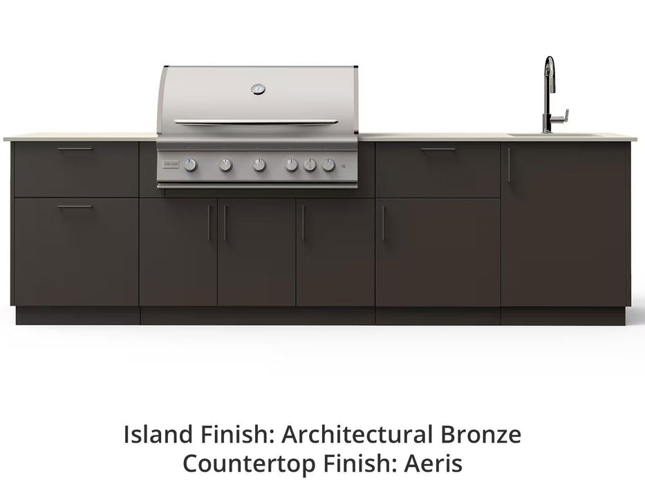 Blaze Sunset 10-Ft Outdoor Kitchen Island with 40-Inch Premium LTE+ Gas Grill, Sink & Faucet
