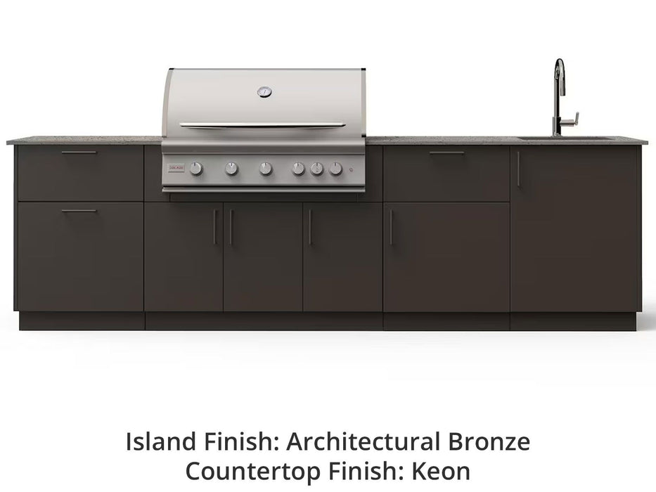 Blaze Sunset 10-Ft Outdoor Kitchen Island with 40-Inch Premium LTE+ Gas Grill, Sink & Faucet