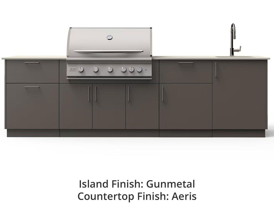 Blaze Sunset 10-Ft Outdoor Kitchen Island with 40-Inch Premium LTE+ Gas Grill, Sink & Faucet