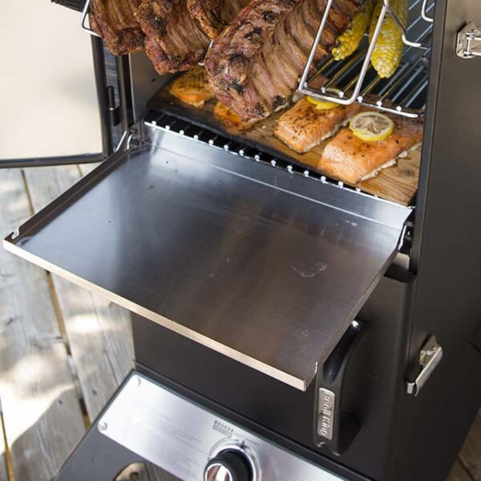 Broil King 26 Inch Freestanding Vertical Gas Smoker with 770 sq. in. Total Cooking Space, 4 cu. ft. Capacity, 14,000 BTU Burner, 4 Adjustable Cooking Grids, Sure-Lite™ Electronic Ignition System, and Adjustable Roto-Draft™ Damper System