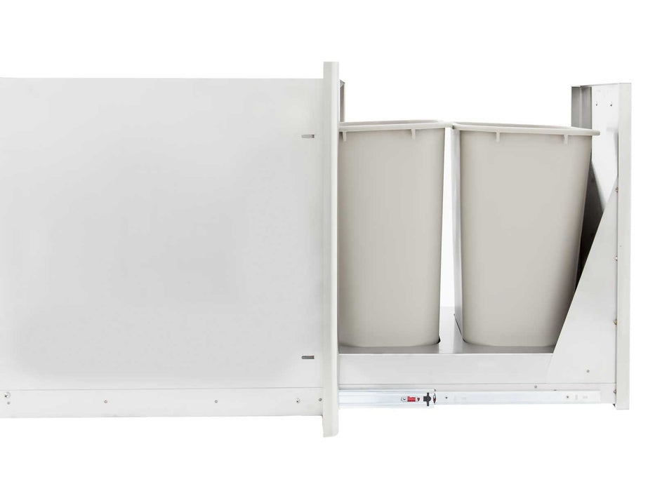 Blaze 20-Inch Roll-Out Stainless Steel Double Trash / Recycling Bin