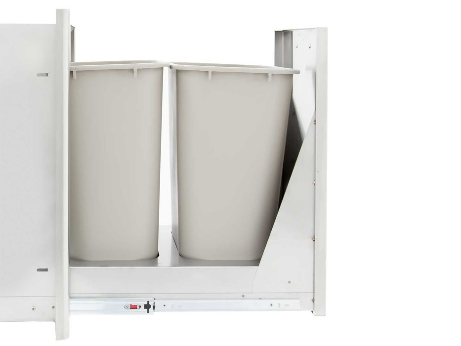 Blaze 20-Inch Roll-Out Stainless Steel Double Trash / Recycling Bin