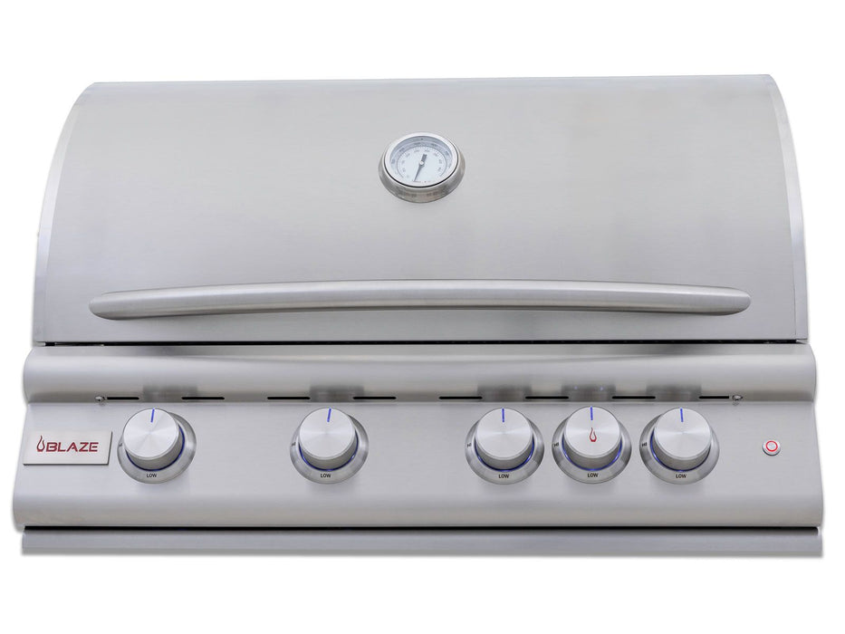 Blaze Premium LTE+ 32-Inch 4-Burner Built-In Gas Grill With Rear Infrared Burner & Lift-Assist Hood
