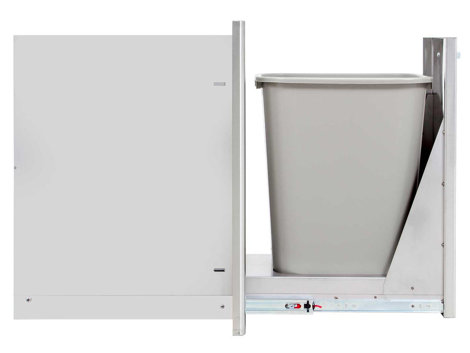 Blaze 13-Inch Narrow Roll-Out Stainless Steel Trash Bin