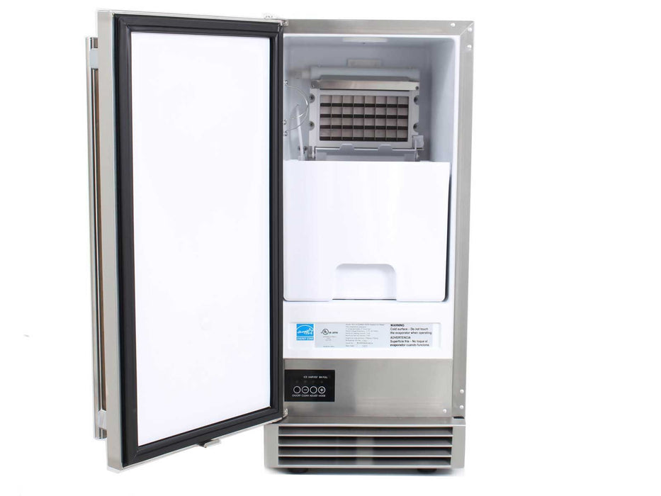 Blaze 50 Lb. 15-Inch Outdoor Rated Ice Maker With Gravity Drain