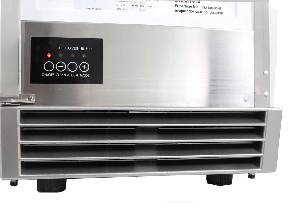 Blaze 50 Lb. 15-Inch Outdoor Rated Ice Maker With Gravity Drain