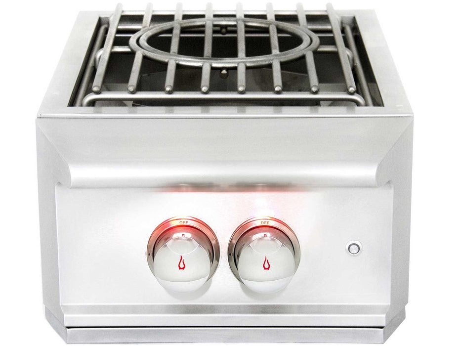 Blaze Professional LUX Built-In Gas High Performance Power Burner W/ Wok Ring & Stainless Steel Lid