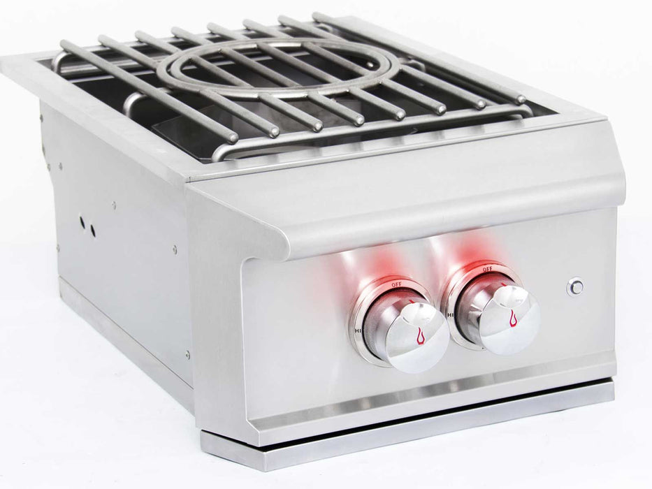 Blaze Professional LUX Built-In Gas High Performance Power Burner W/ Wok Ring & Stainless Steel Lid