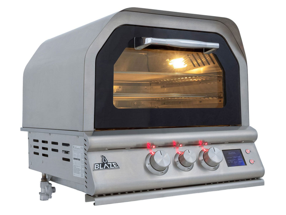Blaze Premium LTE+ 26-Inch Built-In Gas Outdoor Pizza Oven with Bluetooth Probes & Rotisserie