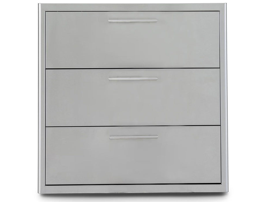 Blaze 30-Inch Stainless Steel Triple Access Drawer with LED Lighting