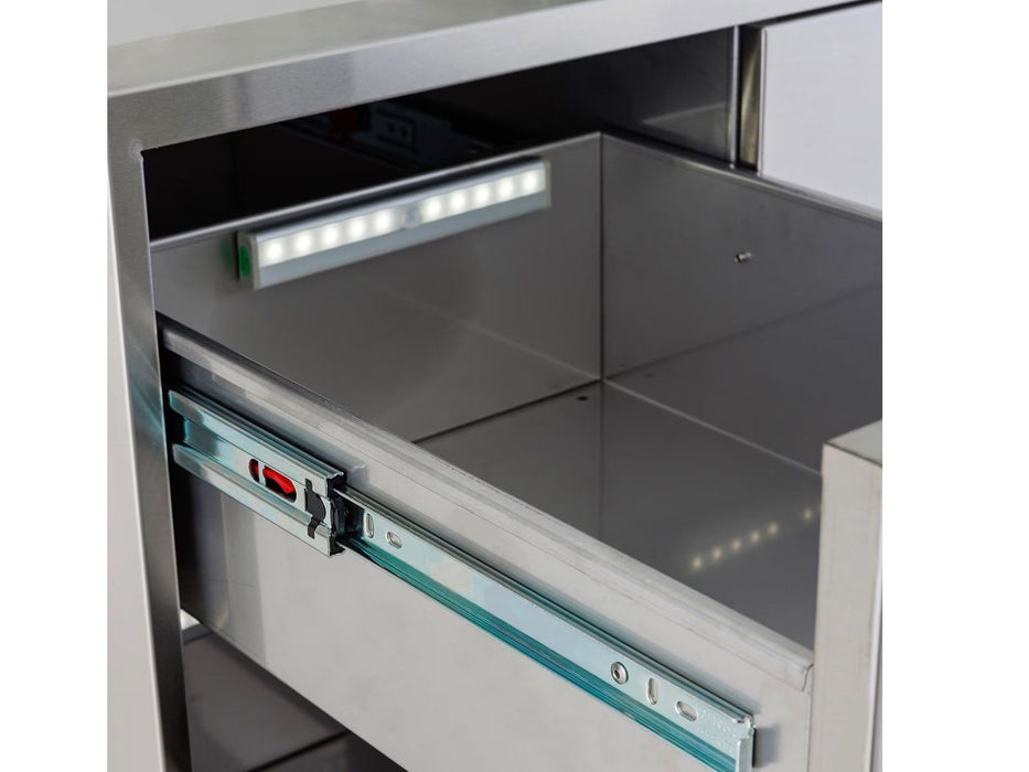 Blaze Grill Cart for Professional LUX 3-Burner Gas Grill with LED Lighting and Soft Close