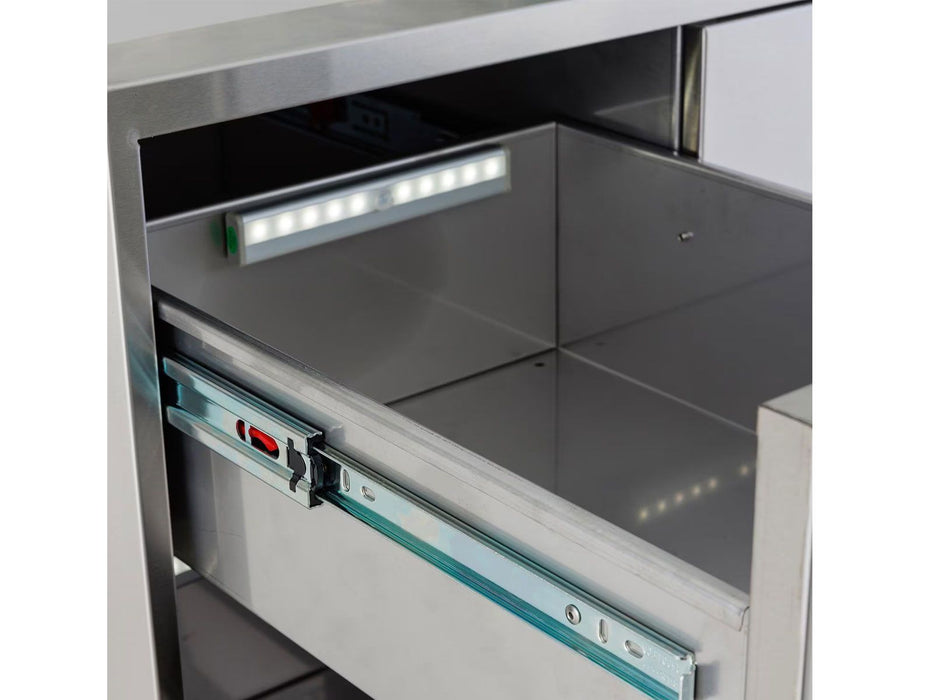 Blaze 30-Inch Stainless Steel Triple Access Drawer with LED Lighting