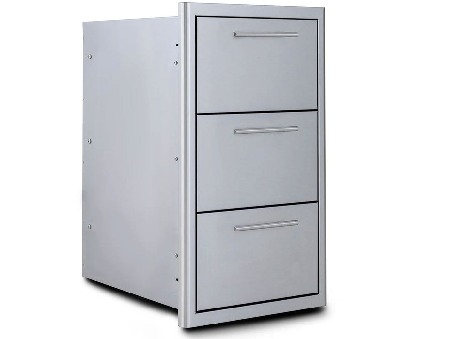 Blaze 16-Inch Stainless Steel Triple Access Drawer with LED Lighting