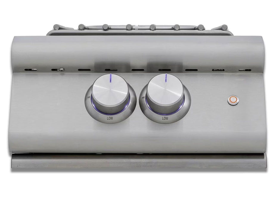 Blaze Premium LTE Built-In Gas High Performance Power Burner W/ Wok Ring & Stainless Steel Lid