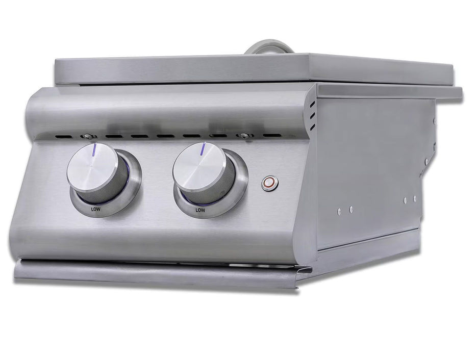 Blaze Premium LTE+ Built-In Gas Stainless Steel Double Side Burner With Lid