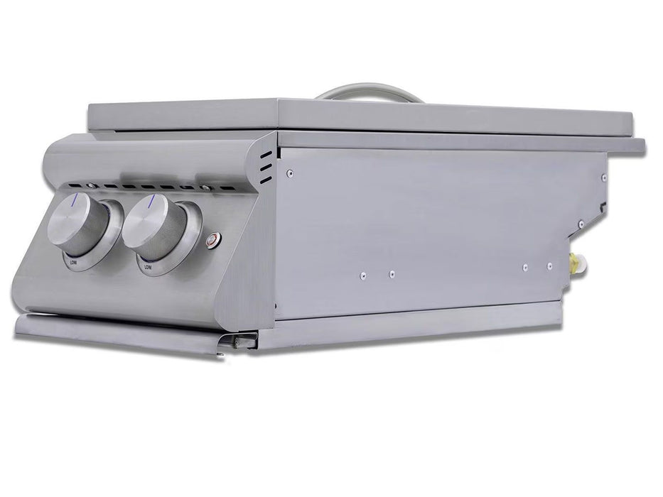Blaze Premium LTE+ Built-In Gas Stainless Steel Double Side Burner With Lid