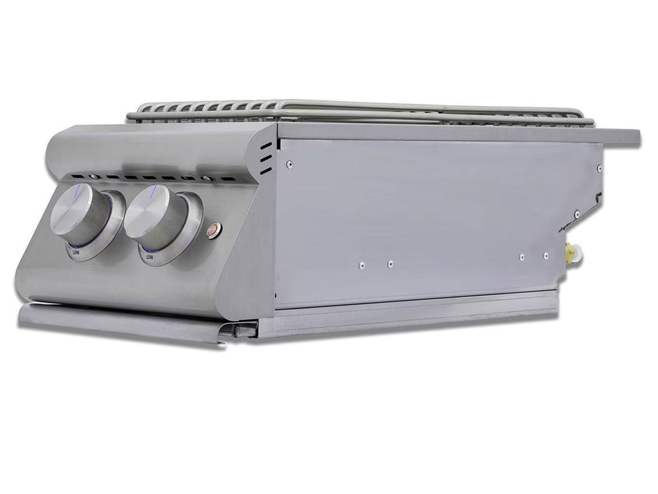 Blaze Premium LTE+ Built-In Gas Stainless Steel Double Side Burner With Lid