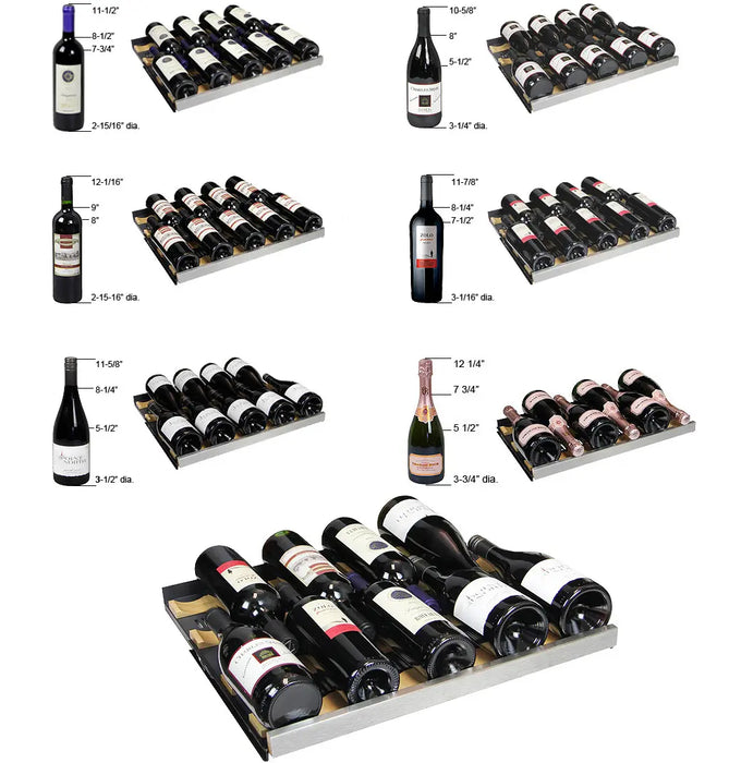 Allavino 47" Wide FlexCount II Tru-Vino 112 Bottle Dual Zone Black Side-by-Side Wine Refrigerator