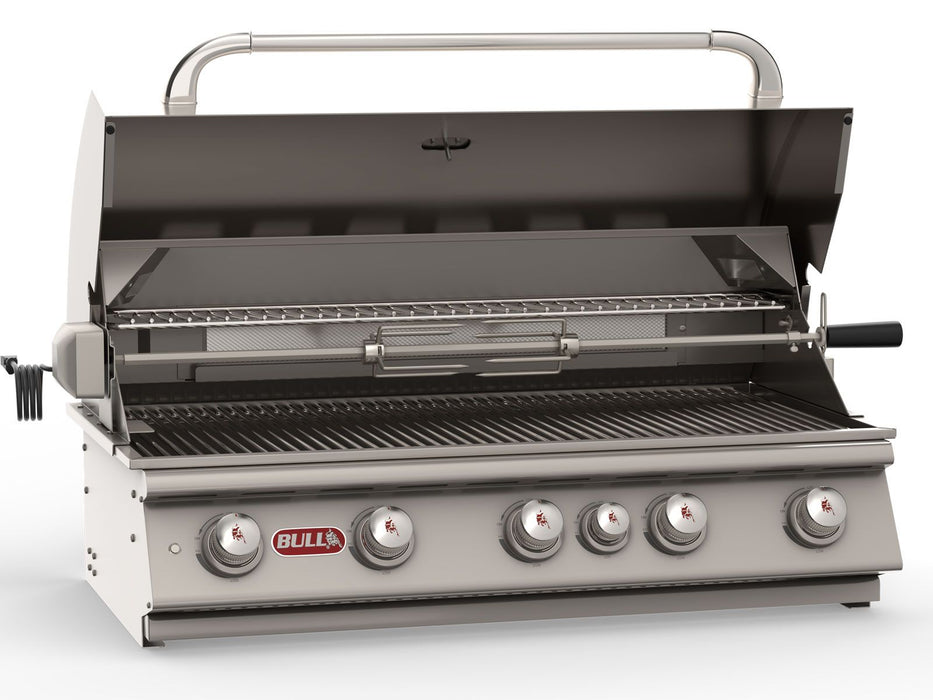 Bull Brahma 38-Inch 5-Burner Built-In Gas Grill With Rear Infrared Burner & Rotisserie Kit