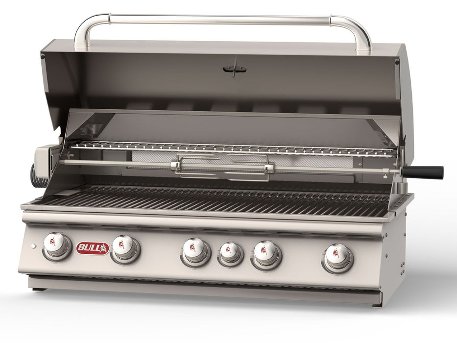 Bull Brahma 38-Inch 5-Burner Built-In Gas Grill With Rear Infrared Burner & Rotisserie Kit