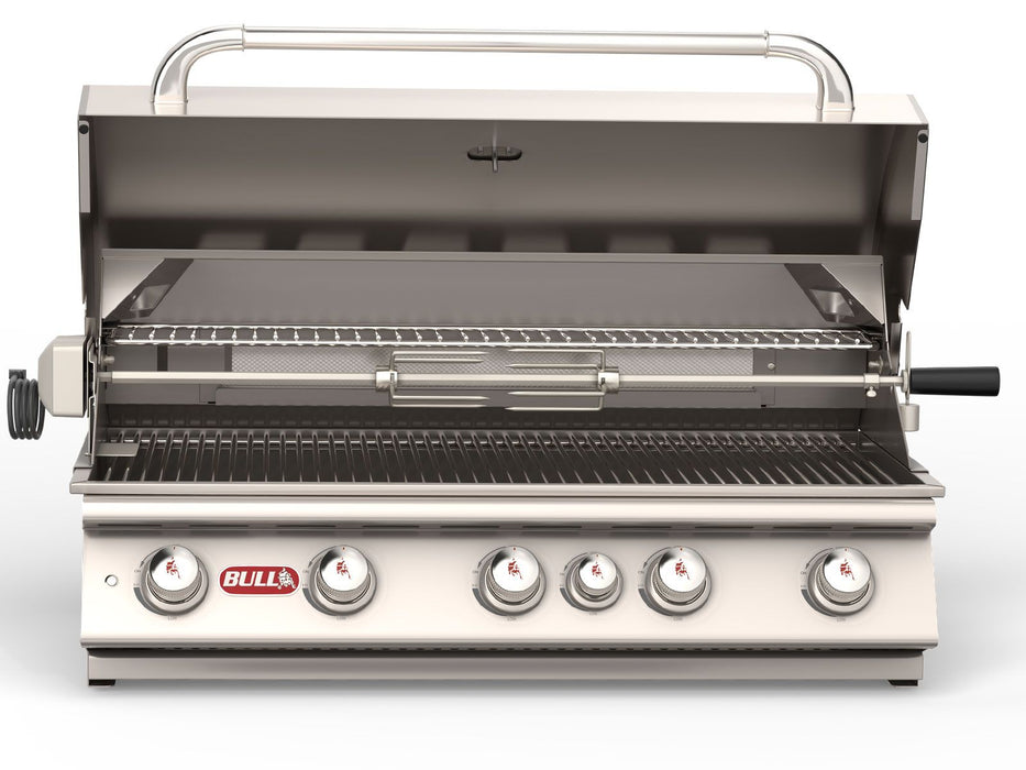 Bull Brahma 38-Inch 5-Burner Built-In Gas Grill With Rear Infrared Burner & Rotisserie Kit