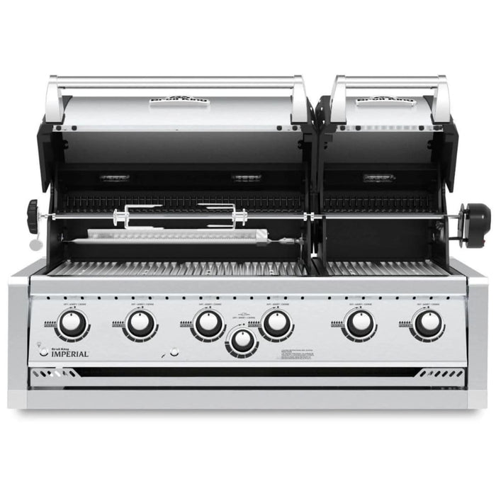 Broil King Imperial S 670 6 Burner Built-In Natural Gas Grill w/ Rear Burner & Rotisserie Kit - 957077