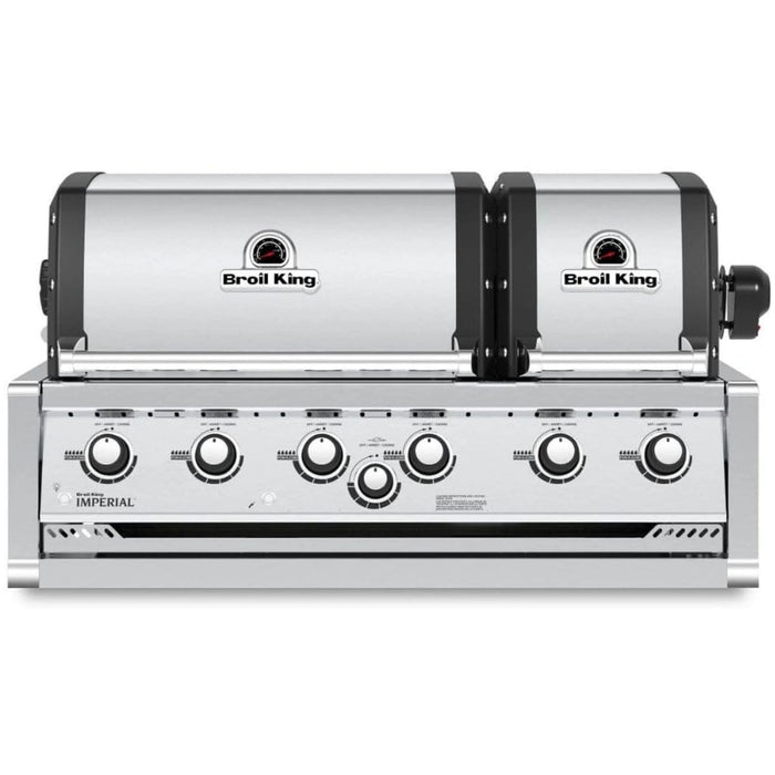 Broil King Imperial S 670 6 Burner Built-In Natural Gas Grill w/ Rear Burner & Rotisserie Kit - 957077