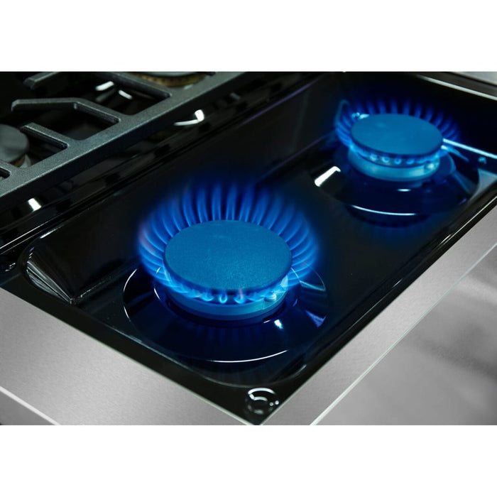 NXR AKD4807 48" Dual Fuel Range with 6 Dual Power Burners and Cast Iron Grates - Stainless Steel